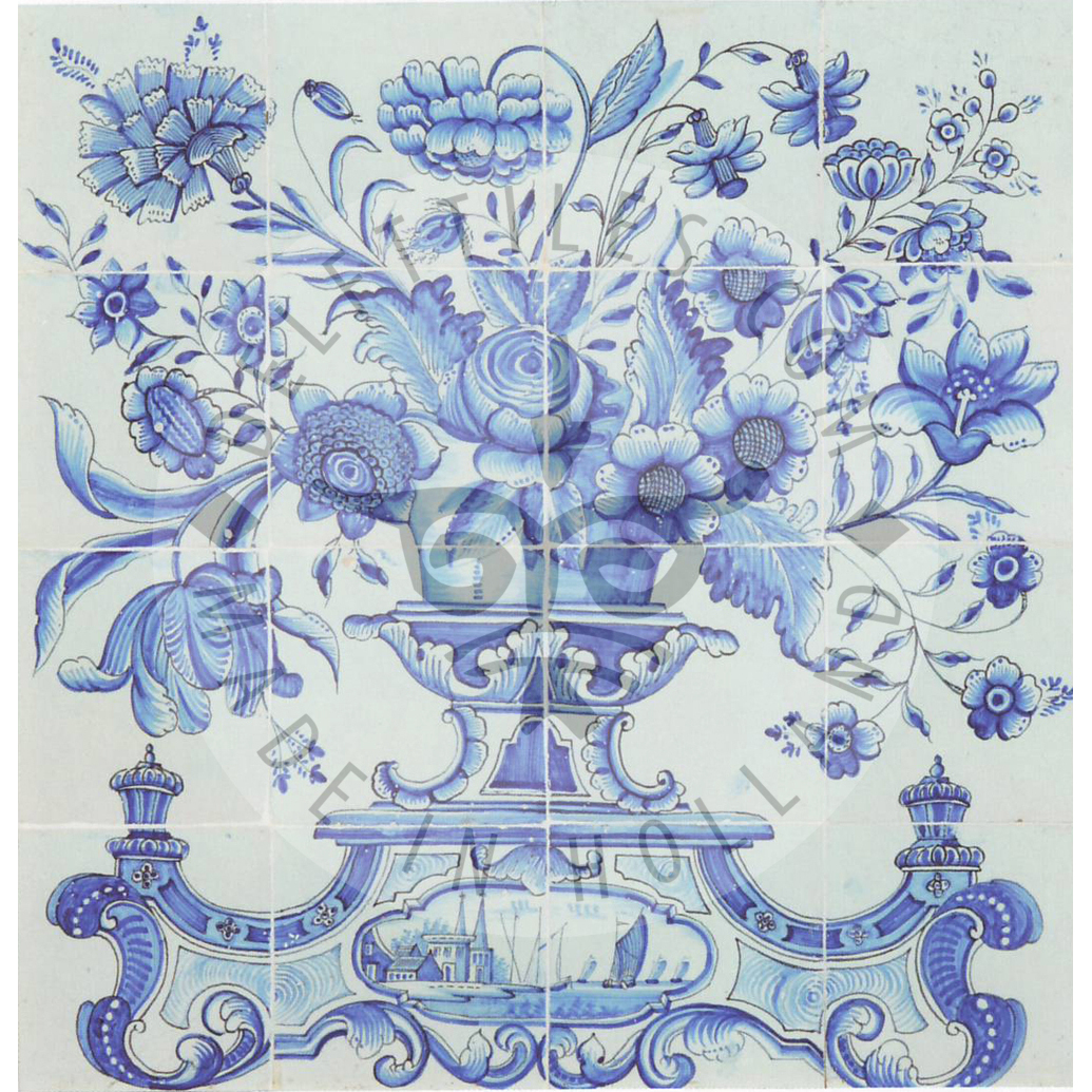 Blue Delft Vintage Ceramic Tile Rare Reproduction Majolica Netherlands Holland 