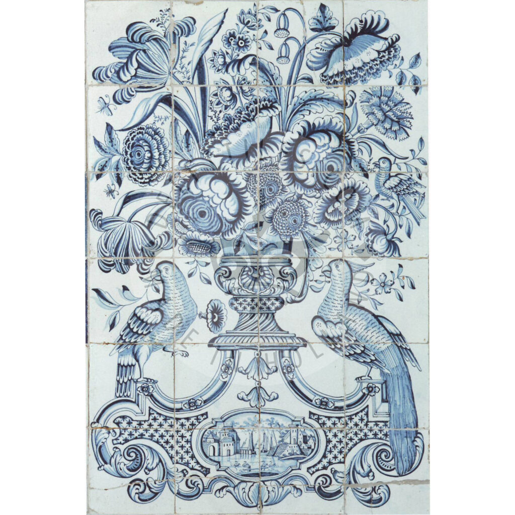 24 tile delft blue and white antique panel Delft Tiles