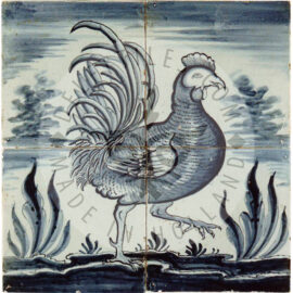 4 Animal On Tile Panel Dated 1790 Mirrored