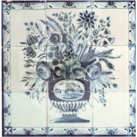 9 Tile Floral Flower Tile Panel