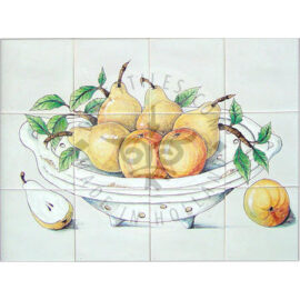 Colander With Pears & Apples Panel 4×3 Tiles (HF12m)