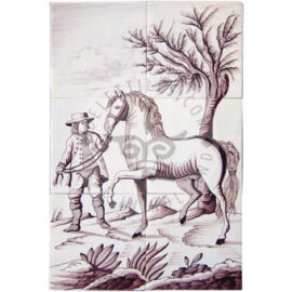 Man & Horse Tile Panel 2×3 Tiles (D6c_s)