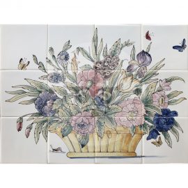 Colorful Flower Basket 4×3 Tiles (HBM12a_mc)