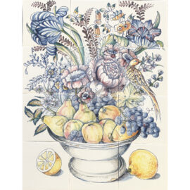 Bowl with Fruits & Flowers 3×4 Tiles (HB12a_mc)