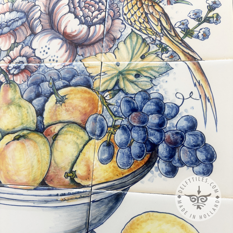 Bowl with Fruits & Flowers 3x4 Tiles + Border 02 (HB12a_mc + B02) - Image 3