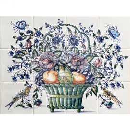 Fruit Flower Birds Basket 4×3 Tiles (HBM12b_mc)