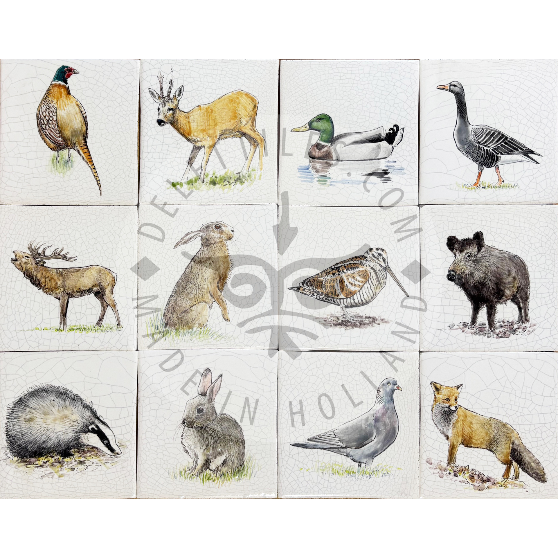 Wild Forest Animal Tiles Brown (HDW_br) - Image 2