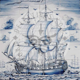 Three Masted Ship Tile Panel 4×4 Tiles (S16a)
