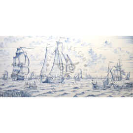 Ship & Boat Scene Tile Mural 11×5 Tiles (S55)