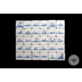 Antique Delft Tiles Set #51 – Fish Mermaid Tiles