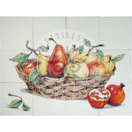 Apples Pears Pomegranate Panel 4×3 Tiles (HF12b)