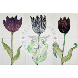 ‘Black’ Tulips 1×2 Tiles (HT2_d/e/f)