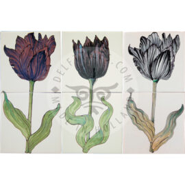 ‘Black’ Tulips 1×2 Tiles (HT2_a/b/c)