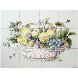 Ceramic Bowl Fruits & Insects Panel 4×3 Tiles (HF12a)