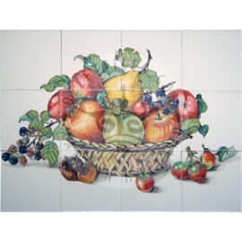 Basket With Various Fruits Panel 4×3 Tiles (HF12j)