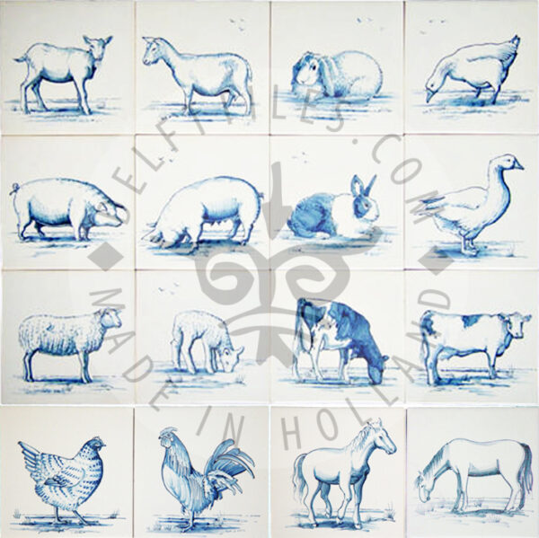 Farm Animals Tiles (HDB) - Delft Tiles