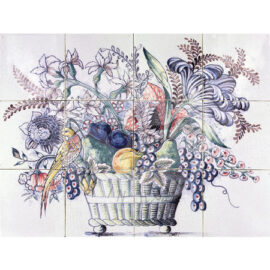 Fruit Flower Bird Basket 4×3 Tiles (HBM12c_mc)