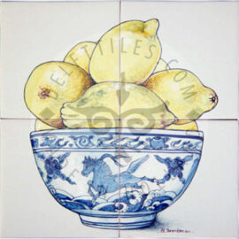 Bowl With Lemons Panel 2×2 Tiles (HF4a)