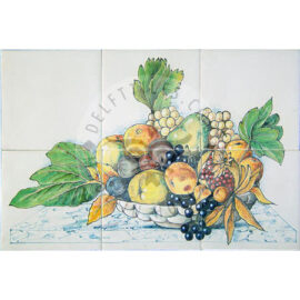 Mixed Fruit Bowl On Marble Panel 3×2 Tiles (HF6c)