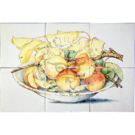 Peaches On Bowl Panel 3×2 Tiles (HF6e)