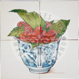 Raspberries In Bowl Panel 2×2 Tiles (HF4c)