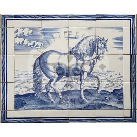 Dutch Horse On Tiles 4×3 Tiles (D12a +B02 Border)