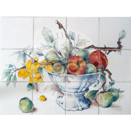 Various Fruits In Ceramic Bowl Panel 4×3 Tiles (HF12d)