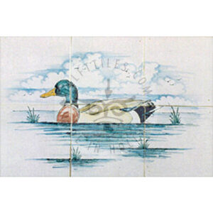 Wild Duck tile panel 3x2 Tiles (HW6c) - Delft Tiles