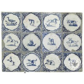 Antique 17th Century Delft Animal Tiles  #D11