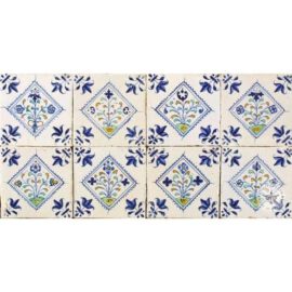 17th Century Flower In Square Tiles #B12