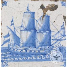 Antique Delft Boat Tile #S10