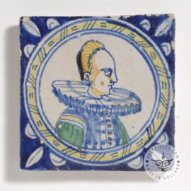 Beautiful Polychrome Portrait Tile #PC5