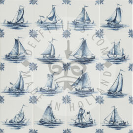 Hand Decorated Boat Ship Tiles (TMS3)