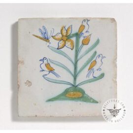 Flower Bird Insect Decorated Tile #PC11