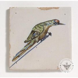Beautiful Antique Gouda Bird Tile  #D20