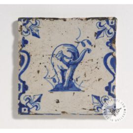 Antique Delft Elephant Tile  #D22