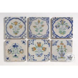 Six 17th Century Antique Dutch Tiles #B20