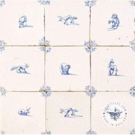 Nine Antique Animal Tiles  #D24