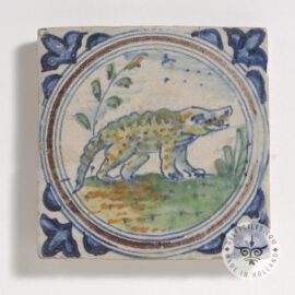 Antique Dutch Crocodile Tile 17th Century  #D25