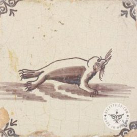 Old Sepia Seal Dutch Tile #S27