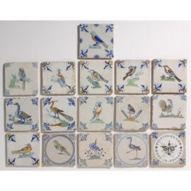 Polychrome Bird Delft Tiles  #D31