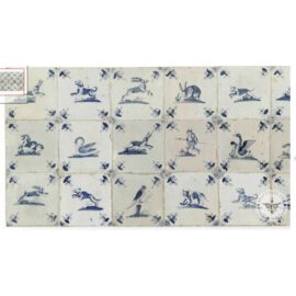 Various Blue 17th Century Delft Blue Tiles  #D33