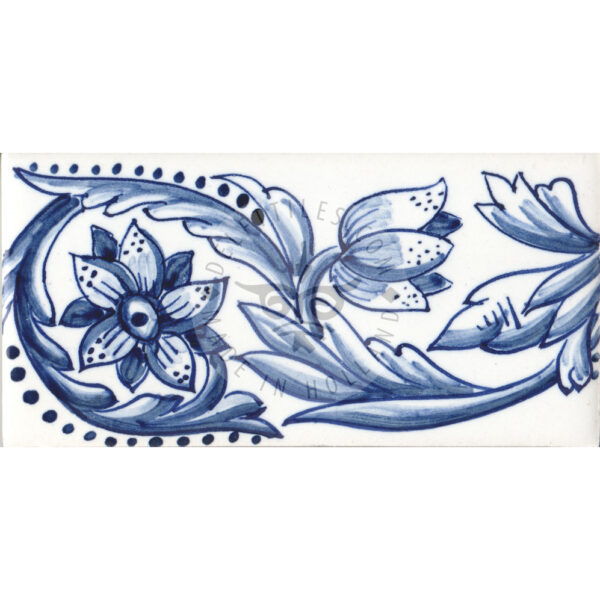Border Tile 09 decorative flower Delft Tiles