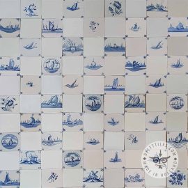 18th Century Antique Delft Blue Tiles Mix