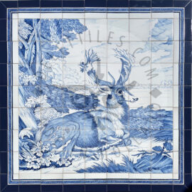 Red Deer tile panel blue 7×7 tiles (HW49a + B02/B30)
