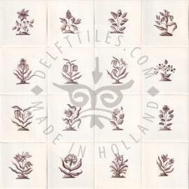 Big Flowers Tiles 2 Medium Sepia (BG2m_s)